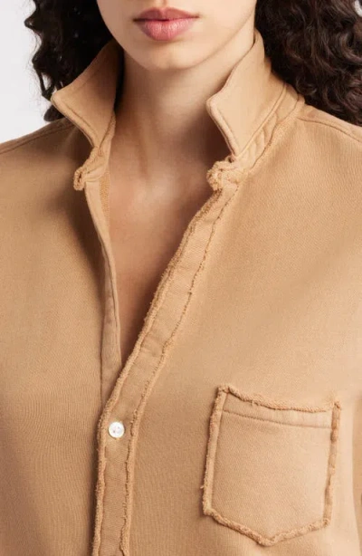Frank & Eileen Eileen Relaxed Terry Button-up Shirt In Brown