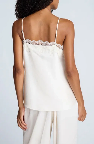 Kenneth Cole Lace Trim Satin Cami In White