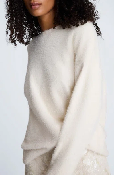 Kenneth Cole Eyelash Crew Neck Sweater In White