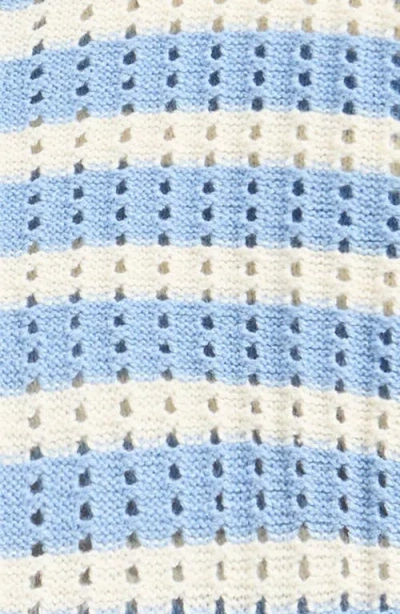 Cotton Emporium Kids' Hooded Stripe Cardigan In Blue