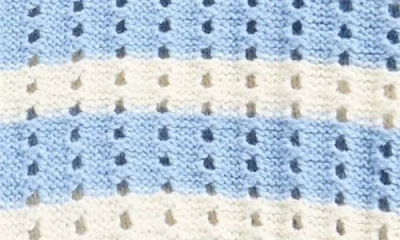 Cotton Emporium Kids' Hooded Stripe Cardigan In Blue