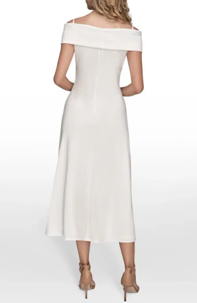 Donna Karan New York Off The Shoulder Midi Dress In White
