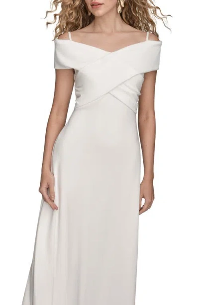 Donna Karan New York Off The Shoulder Midi Dress In White