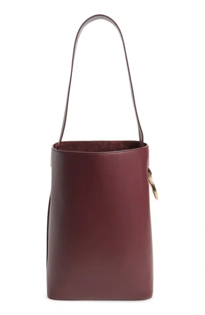 Victoria Beckham Dia Leather Bucket Bag In Burgundy