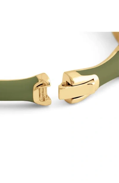 Anabel Aram Jewelry Bamboo Texture Enameled Bangle In Green