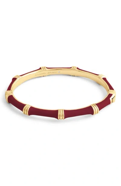 Anabel Aram Jewelry Bamboo Texture Enameled Bangle In Burgundy