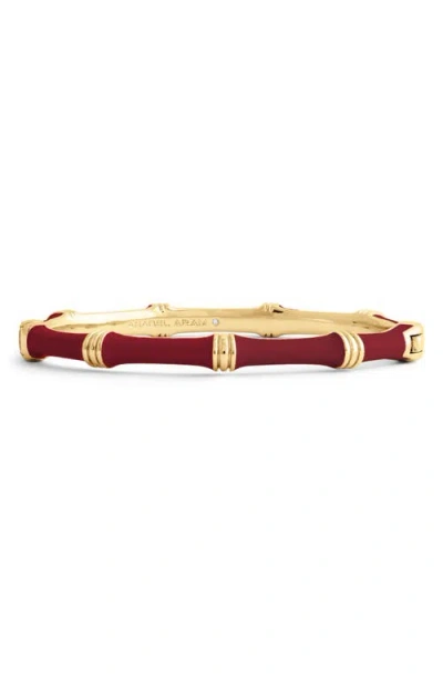 Anabel Aram Jewelry Bamboo Texture Enameled Bangle In Burgundy