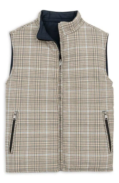 Scott Barber Reversible Quilted Wool Blend Vest In Gray