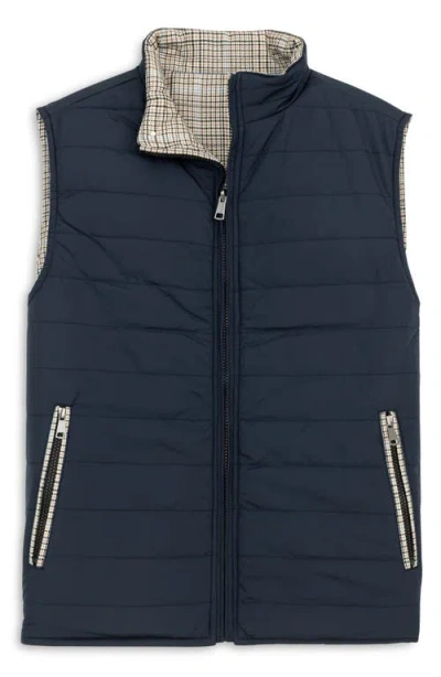 Scott Barber Reversible Quilted Wool Blend Vest In Gray