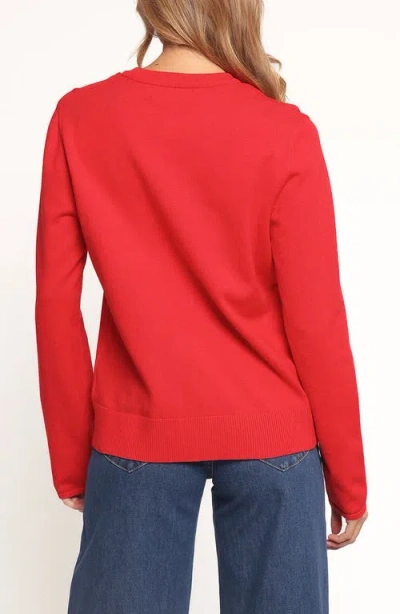 Petal And Pup Petal & Pup Abner Crewneck Cardigan In Red