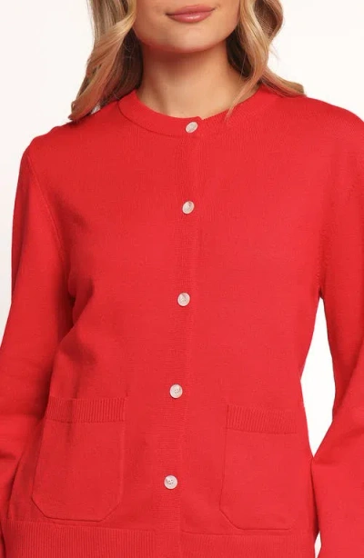 Petal And Pup Petal & Pup Abner Crewneck Cardigan In Red