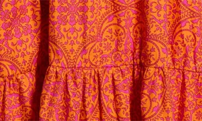 Sugarlips Debary Floral Print Tiered Maxi Dress In Red