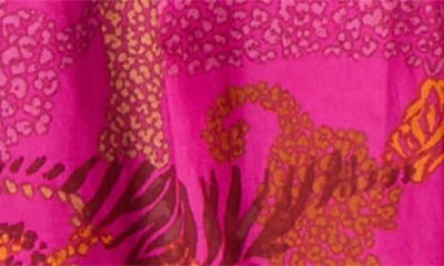 Sugarlips In The Jungle Print Ruffle Sleeve Shift Dress In Pink