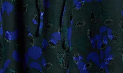 Sugarlips Sweetwater Floral Print Organza Dress In Blue