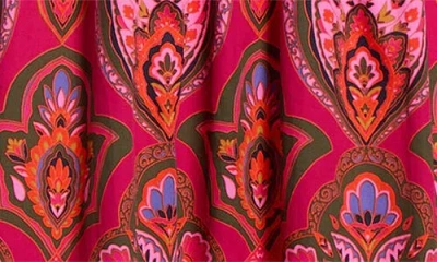 Sugarlips Azura Paisley Belraj Tiered Cotton Maxi Dress In Red