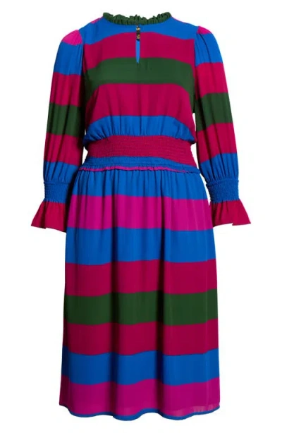 Sugarlips Saige Stripe Long Sleeve Midi Dress In Pink