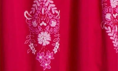 Sugarlips Mercer Floral Print Smocked Maxi Dress In Red