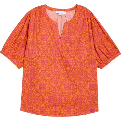 Sugarlips Debary Floral Print Top In Orange