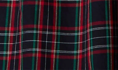 Sugarlips Arvada Plaid Puff Sleeve Dress In Blue