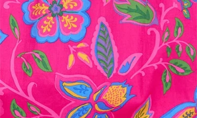 Sugarlips Signy Floral Print Ruffle Top In Pink