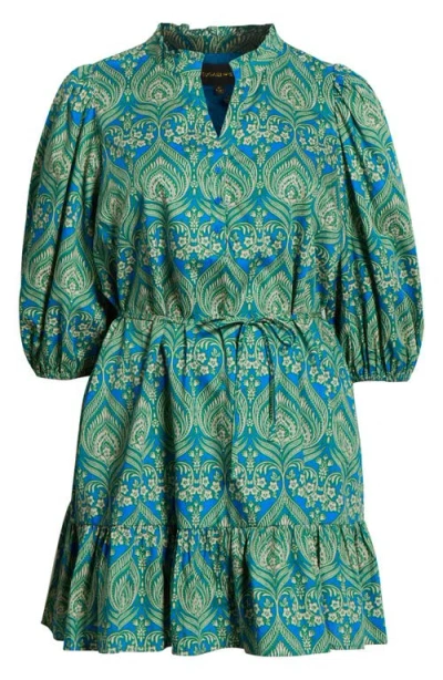 Sugarlips Nyra Jazlyn Paisley Split Neck Dress In Green