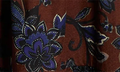 Sugarlips Marlina Floral Print Long Sleeve Maxi Dress In Brown