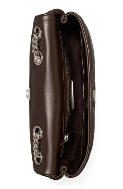 Tory Burch Small Kira Diamond Quilted Convertible Leather Shoulder Bag In Brown