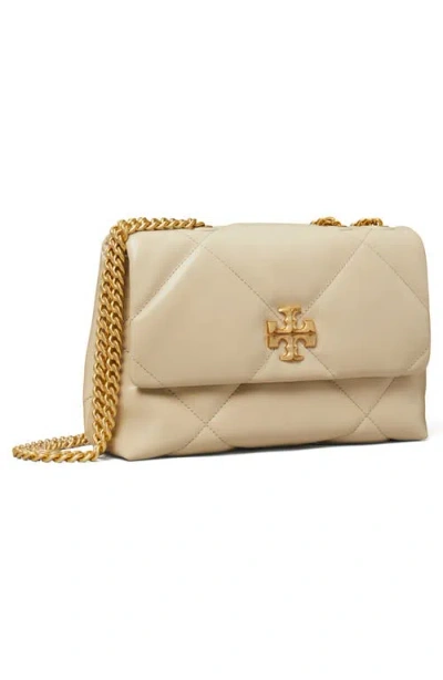 Tory Burch Small Kira Diamond Quilted Convertible Leather Shoulder Bag In Neutral