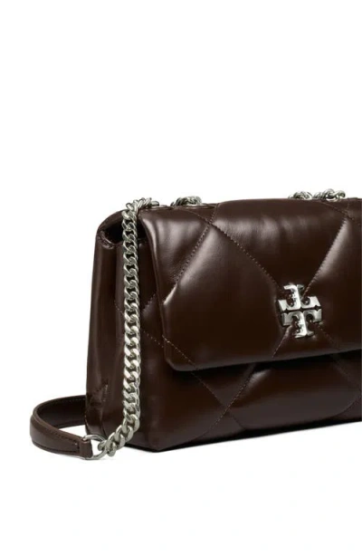 Tory Burch Small Kira Diamond Quilted Convertible Leather Shoulder Bag In Brown