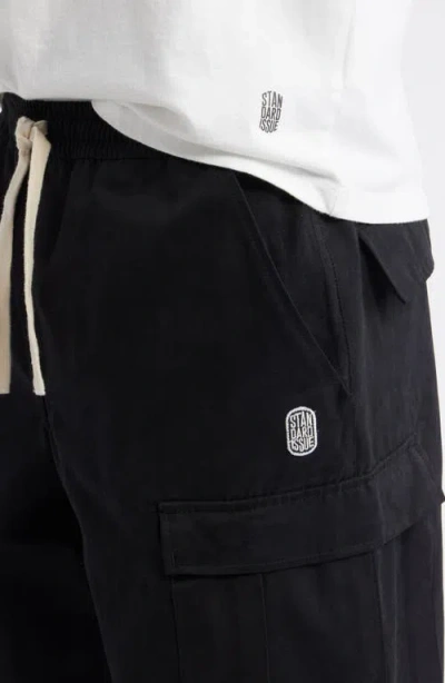 Standard Issue Pd Drawstring Cargo Pants In Black