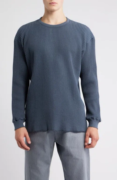 Standard Issue Thermal Knit Long Sleeve T-shirt In Blue