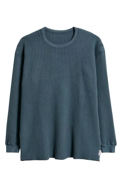 Standard Issue Thermal Knit Long Sleeve T-shirt In Blue