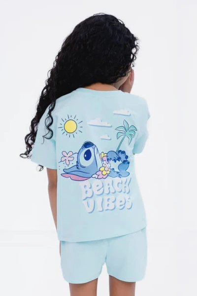 Disney Wash T-shirt & Shorts Set In Blue