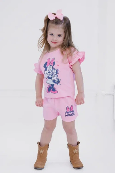 Disney Wash T-shirt & Shorts Set In Pink