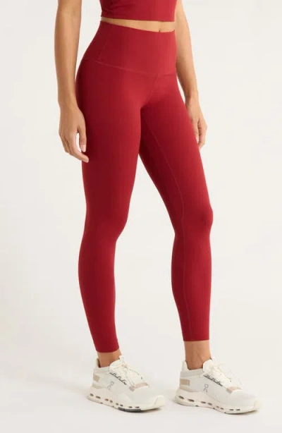 Mpg Ribbed Leggings In Burgundy