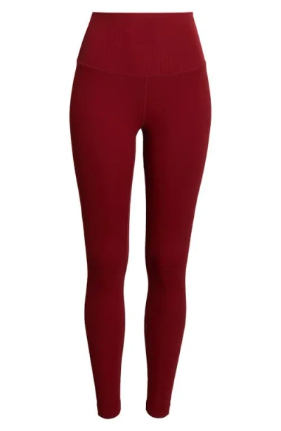 Mpg Ribbed Leggings In Burgundy
