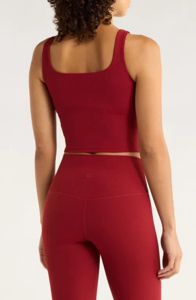Mpg Crop Rib Tank Top In Burgundy