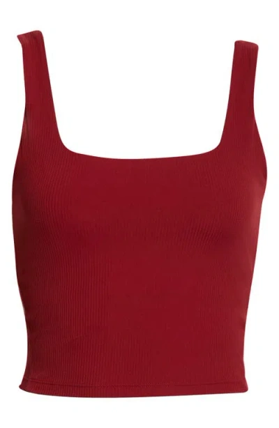 Mpg Crop Rib Tank Top In Burgundy