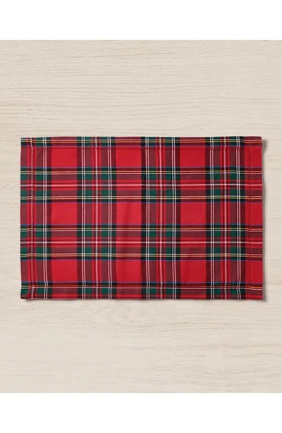 Petite Plume Imperial Tartan Plaid Set Of 4 Placemats In Red