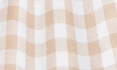 Petite Plume Camel Gingham Cotton Wreath Bow In Neutral