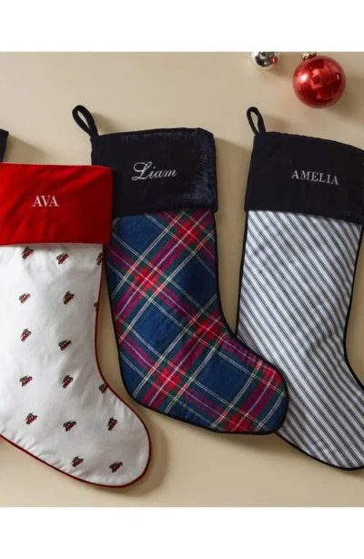 Petite Plume Windsor Tartan Cotton Blend Stocking In Blue