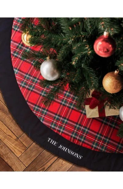 Petite Plume Imperial Tartan Plaid Tree Skirt In Red