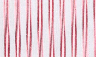 Petite Plume Antique Set Of 4 Ticking Stripe Cotton Placemats In Pink