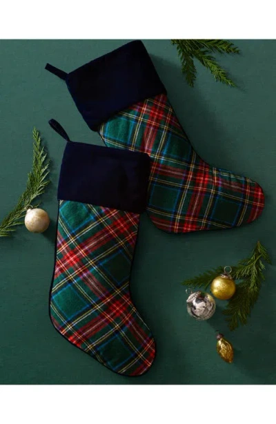Petite Plume Kensington Tartan Stocking In Green