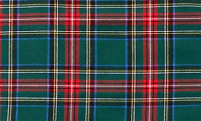 Petite Plume Kensington Set Of 4 Tartan Cotton Placemats In Green