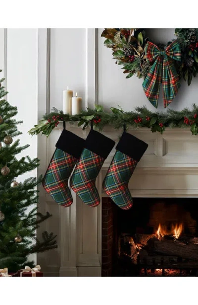 Petite Plume Kensington Tartan Stocking In Green