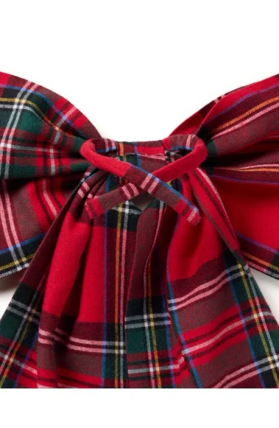Petite Plume Imperial Tartan Plaid Wreath Bow In Red