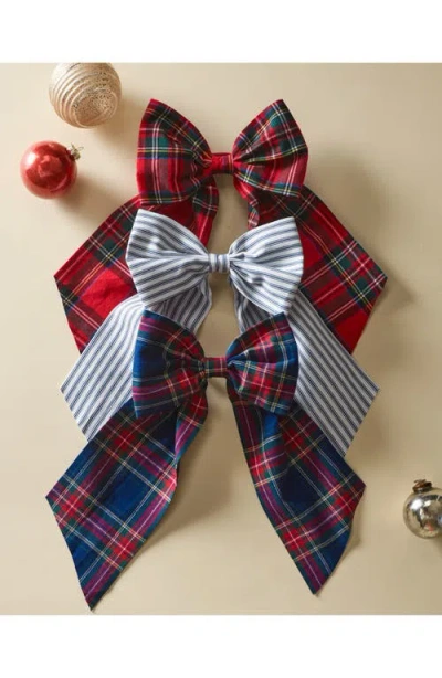 Petite Plume Imperial Tartan Plaid Wreath Bow In Red