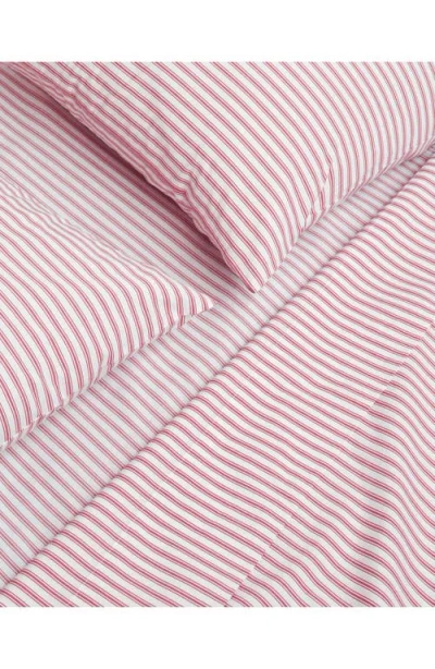 Petite Plume Antique Ticking Stripe Cotton Sheet Set In Pink