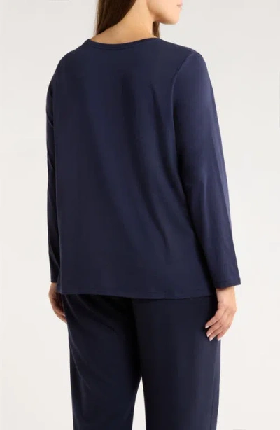 Eileen Fisher Boxy Organic Cotton Top In Blue